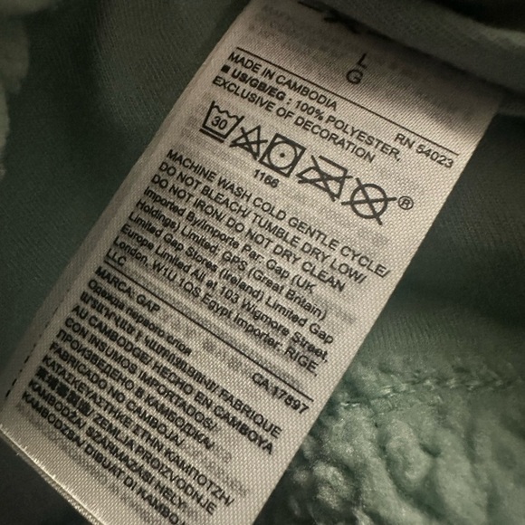 🆕 GAP Mockneck Pullover Sherpa Sweatshirt Size Large - Picture 5 of 13